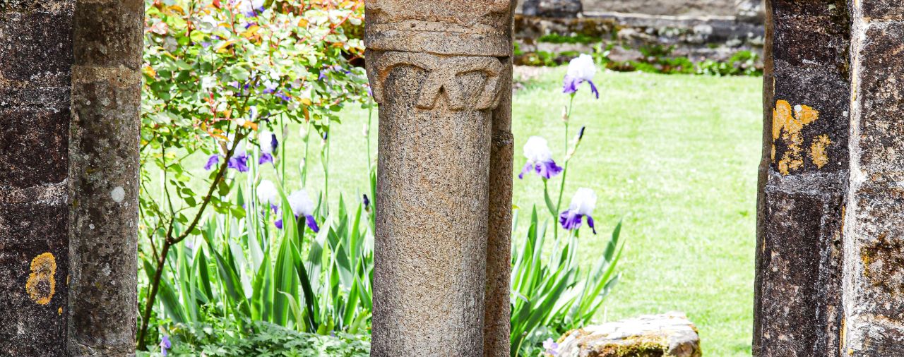Abbaye de Daoulas - Image - Cloître avec fleur
