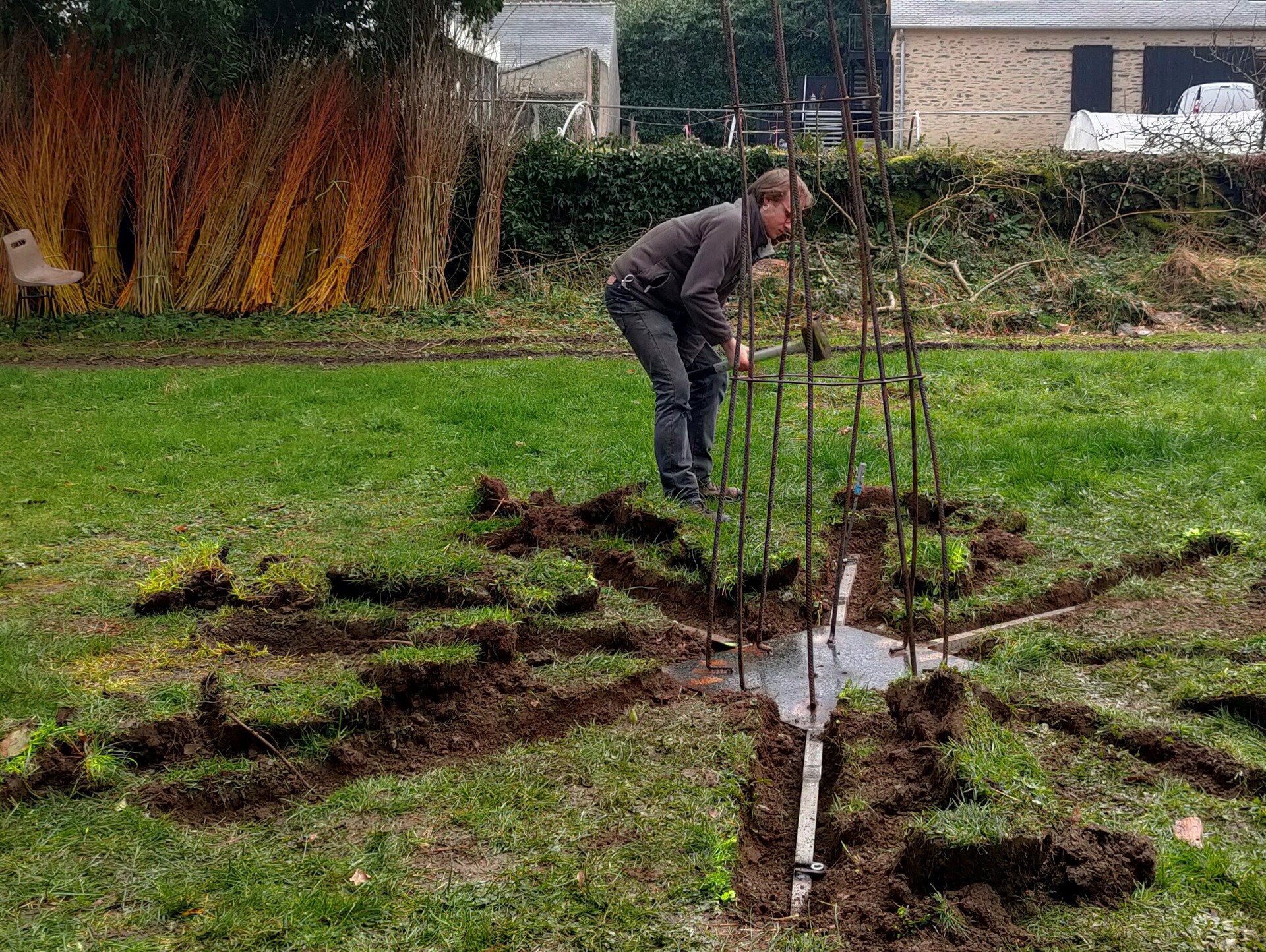 Abbaye du Relec - Projet Art'bre - Fin Février - Installation de la structure